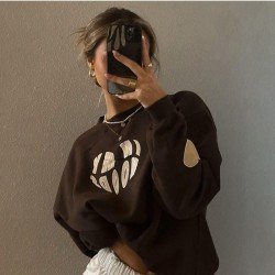 Vintage Heart Pattern Ladies Sweatshirts
