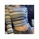  2024 Autumn Crew Neck Striped Women's Crop T-Shirt