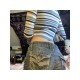  2024 Autumn Crew Neck Striped Women's Crop T-Shirt