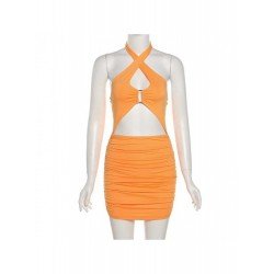 Summer Sexy Hollowed Out Backless Women's Sleeveless Dress  Summer Sexy Hollowed Out Backless Women's Sleeveless Dress