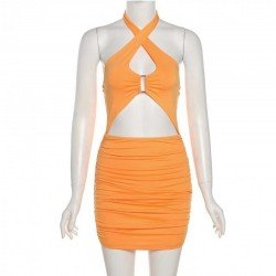  Summer Sexy Hollowed Out Backless Women's Sleeveless Dress