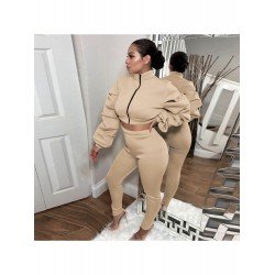 Casual Pure Color Women's Trouser Two-Piece Set  Casual Pure Color Women's Trouser Two-Piece Set