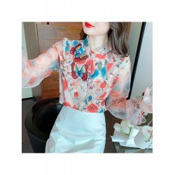 2024 Autumn Butterfly Embroidery Chiffon Shirt  2024 Autumn Butterfly Embroidery Chiffon Shirt