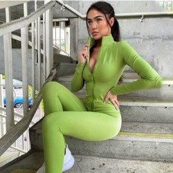  2024 Zipper Pure Color Casual Trouser Sets