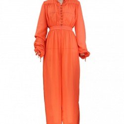  Pure Color See Through Women's Long Sleeve Jumpsuit