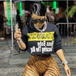 Letter Printed Black Long Sleeve Sweatshirts For Women