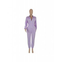 Japanese Velvet Pure Color Women's Long Sleeve Jumpsuit  Japanese Velvet Pure Color Women's Long Sleeve Jumpsuit