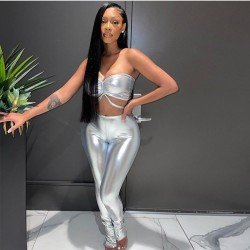 Street Matching Strapless Top And Trouser Sets