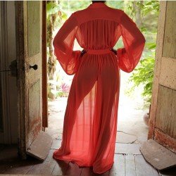  Pure Color See Through Women's Long Sleeve Jumpsuit