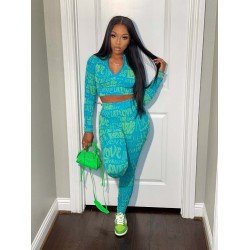 Fashion Skinny Letter Printing Trouser Suits  Fashion Skinny Letter Printing Trouser Suits