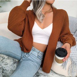 Casual Solid Bat Sleeve Sweater Cardigan Coats