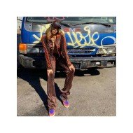  Casual Letter Embroidered Women's Trouser Suits