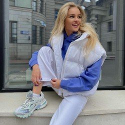 Winter Pure Color Zipper Sleeveless Down Coats  Winter Pure Color Zipper Sleeveless Down Coats