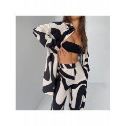 2024 Contrast Color Top And Loose Trouser Sets  2024 Contrast Color Top And Loose Trouser Sets