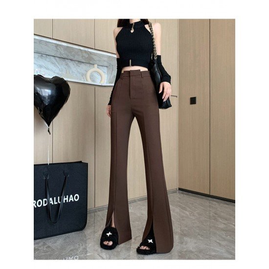  2024 Fall Pure Color Split Hem Women's Pants