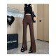  2024 Fall Pure Color Split Hem Women's Pants