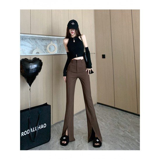  2024 Fall Pure Color Split Hem Women's Pants