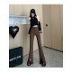  2024 Fall Pure Color Split Hem Women's Pants