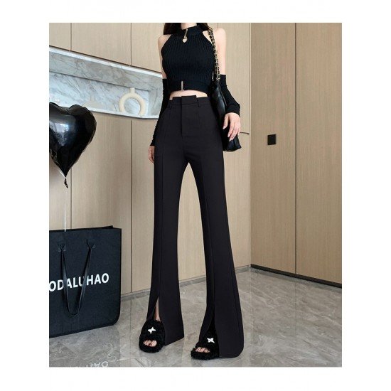  2024 Fall Pure Color Split Hem Women's Pants