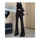  2024 Fall Pure Color Split Hem Women's Pants
