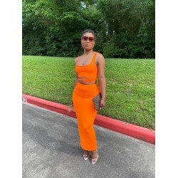 Street Black Matching Maxi Skirt And Top Sets Street Black Matching Maxi Skirt And Top Sets