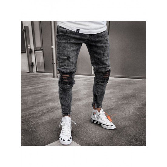 Street Ripped Pencil Jean Pants For Men