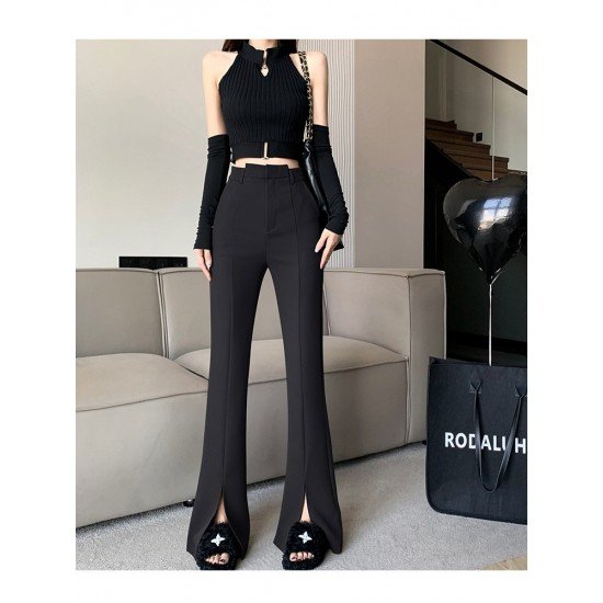  2024 Fall Pure Color Split Hem Women's Pants