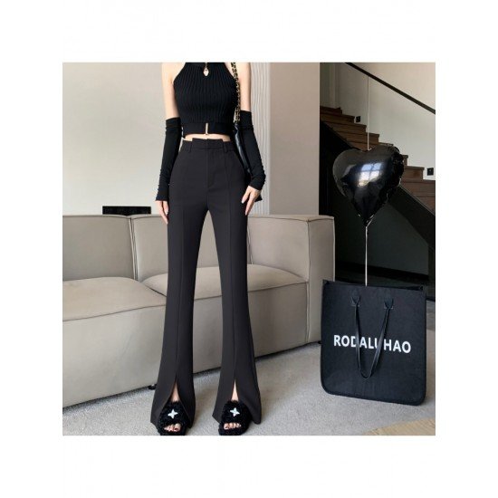  2024 Fall Pure Color Split Hem Women's Pants