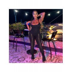 Sexy Black Cut Out Backless Sleeveless Skinny Jumpsuits Sexy Black Cut Out Backless Sleeveless Skinny Jumpsuits
