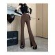  2024 Fall Pure Color Split Hem Women's Pants