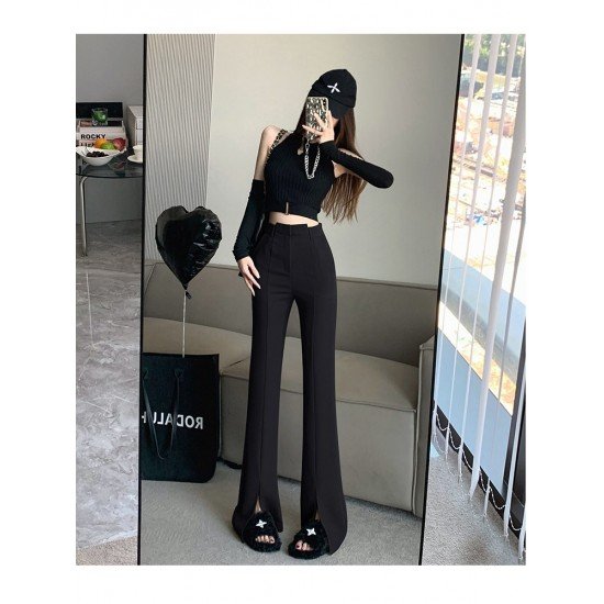  2024 Fall Pure Color Split Hem Women's Pants