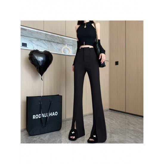  2024 Fall Pure Color Split Hem Women's Pants