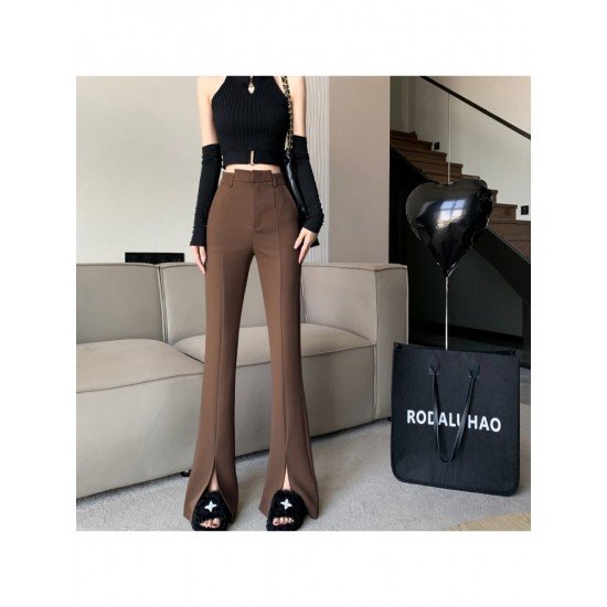  2024 Fall Pure Color Split Hem Women's Pants