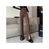 2024 Fall Pure Color Split Hem Women's Pants