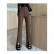  2024 Fall Pure Color Split Hem Women's Pants