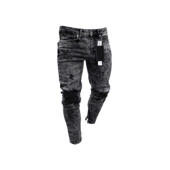 Street Ripped Pencil Jean Pants For Men