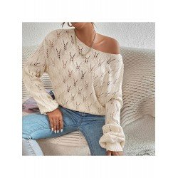 Casual Cozy Solid Ladies Hollowed Out Sweaters  Casual Cozy Solid Ladies Hollowed Out Sweaters