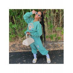 Casual Letter Printing Women's Trouser Sets  Casual Letter Printing Women's Trouser Sets