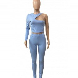 Sports Cut Out One Long Sleeve Top And Trouser Sets