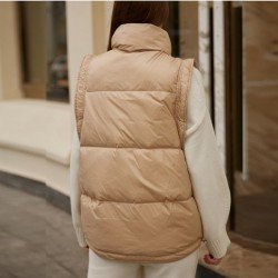  Winter Pure Color Zipper Women's Down Coats