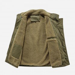 Casual Pure Color Plush Men's Cotton Jacket  Casual Pure Color Plush Men's Cotton Jacket