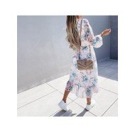 V Neck Ruffles Printed Vacation Fall Dresses