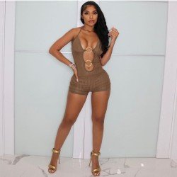 Summer Cut Out Halter Rompers For Women