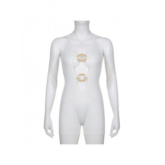 Summer Cut Out Halter Rompers For Women