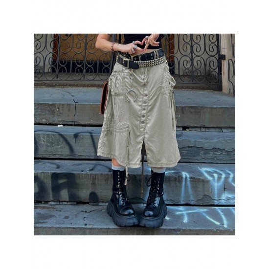  2024 Summer Pure Color Split Women's Skirt