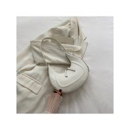  PU Pure Color Crescent Handbag For Women