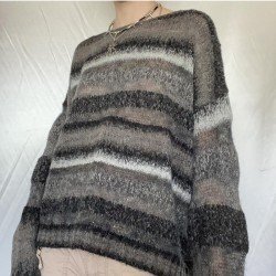 Fall Striped Long Sleeve Ladies Tops