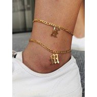 Titanium Steel Letter Anklet Fashion Simple