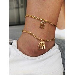 Titanium Steel Letter Anklet Fashion Simple Titanium Steel Letter Anklet Fashion Simple