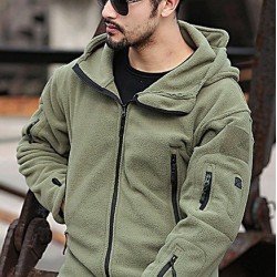  Pure Color Hooded Zipper Men's Short Coats